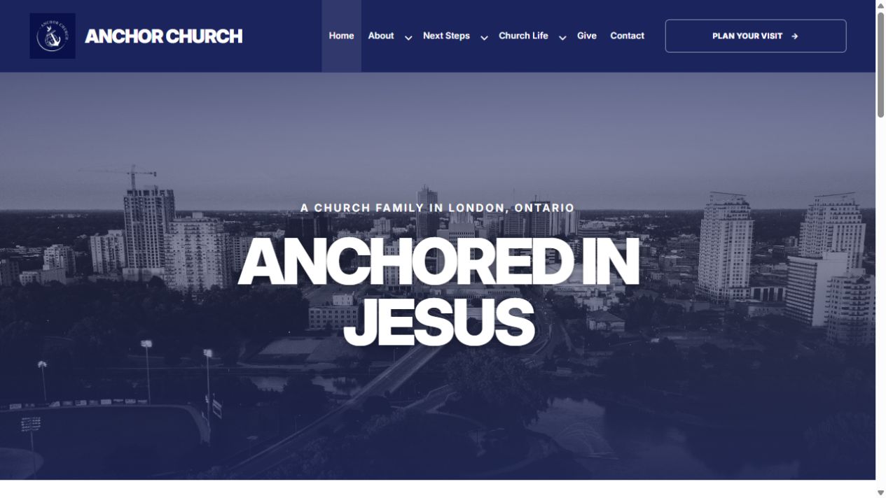Anchor Church London, a live church website I built