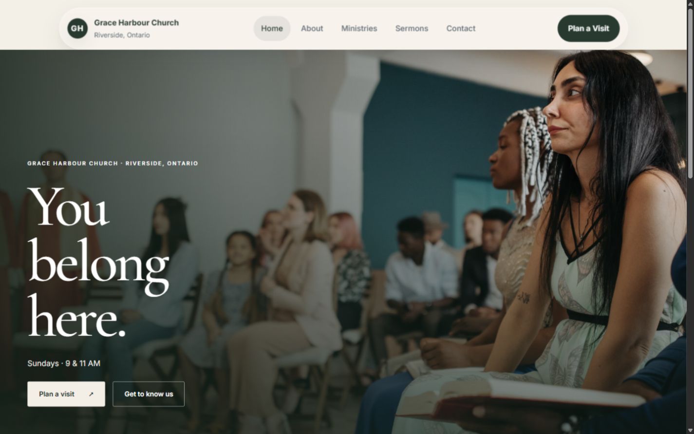 Grace Harbour Church — photography-led concept website