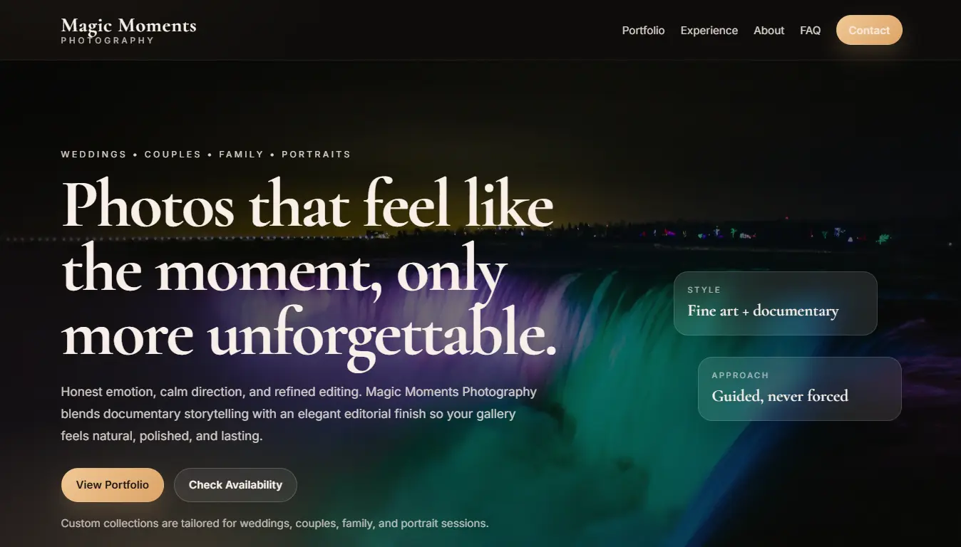 MM Photographi, a live photography website I built