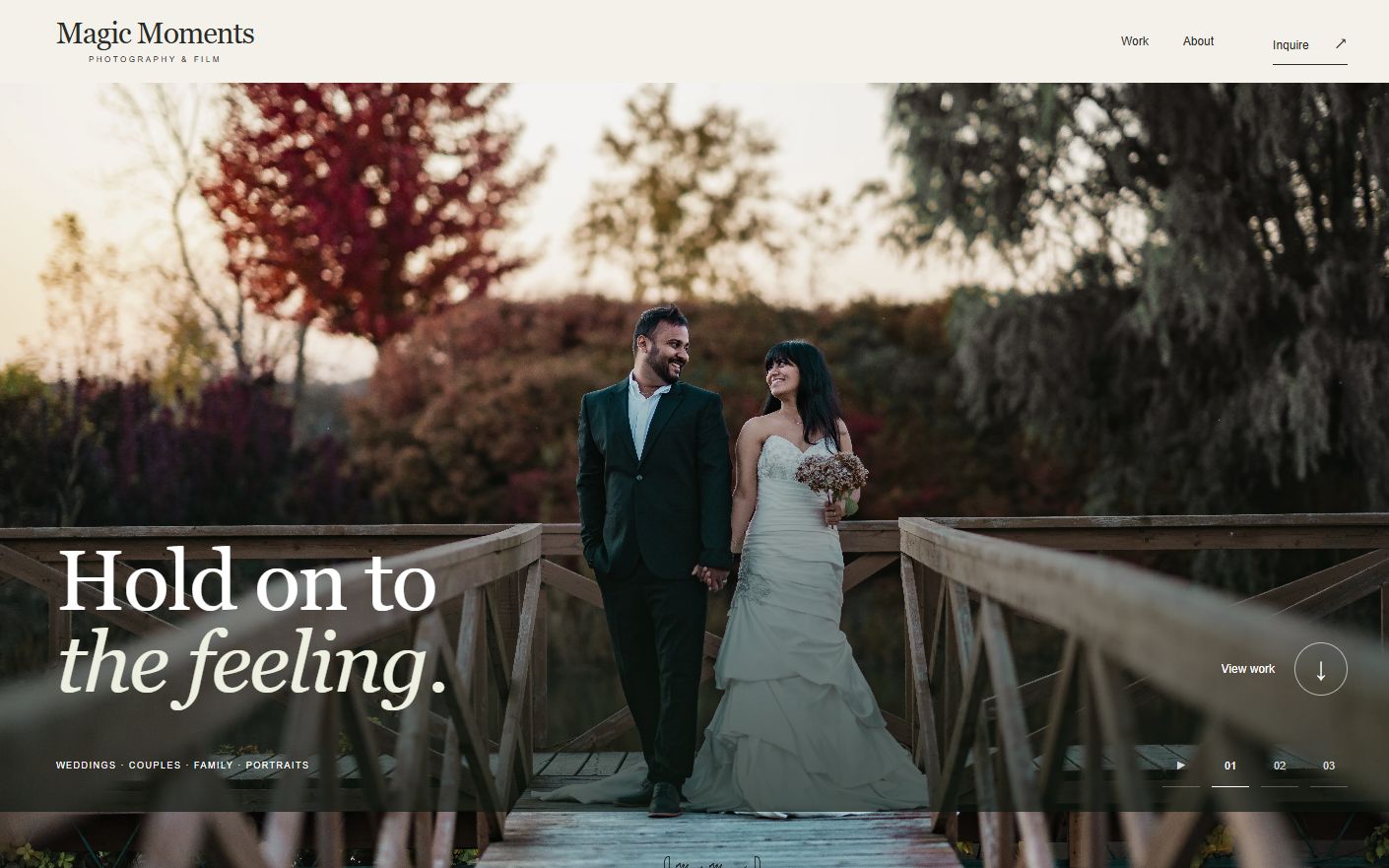 MM Photographi wedding photography website — Hold on to the feeling